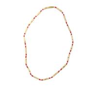 Vrindavanstore.in One Layer Design Red Beads Tulsi Kanthi Mala/Tulsi Mala/Holy Basil Wood Necklace