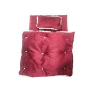 Vrindavanstore.in Wine Color Laddoo Gopal Soft Gadda and Razaai Set with Pillow with White Lace Border