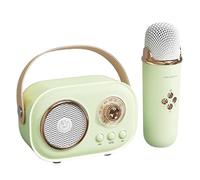 Vriusi Karaoke Machine, Portable Speaker with 1 Wireless Microphone, Creative Karaoke Machine with Voice Changing Effects, Retro Speaker Set with Stereo Enhanced Bass for Parties