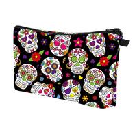 Vriusi Skull Pencil Case, Pencil Case, Pencil Case for School, Gothic Pencil Case, School Pencil Case, Halloween Pencil Case, Large Pen Storage Bag, Black, Se référer au descriptif, Refer to