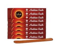 Vriya Arabian Oudh Incense Sticks - Pack of 6 Boxes with Free JRose Incense Burner | Long-Lasting Premium Fragrance for Meditation, Relaxation, Aromatherapy & Home Use