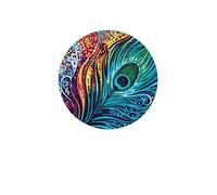 Vrkajzew Drink Coasters, Round Diatomaceous Earth Coaster Set, Colored Peacock, 4 Inches