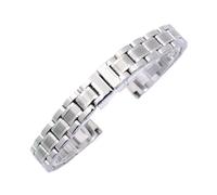 VRKRTVBLB 8mm 10mm Women's Stainless Steel Watch Band Watches Solid Strap Folding Buckle(Silver,8mm)