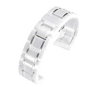 VRKRTVBLB Quick Release Cerami Stainless Steel Watch Band 14-24mm Universal for Men and Women(White silver,20mm)