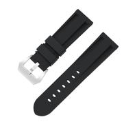 VRKRTVBLB Silicone Watch Strap 20mm22mm24mm26mm Unisex Watch Strap Stainless Steel Buckle(Black,20mm)