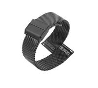 VRKRTVBLB Stainless Steel Mesh Watch Strap 8-24mm Unisex Wristband Replacement Metal Woven Suitable Smart Quartz Traditional(Black,22mm)