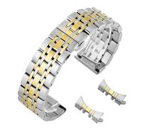 VRKRTVBLB Stainless Steel Metal Watch Band 12-24mm for Men Women With Curved Ends Suitable(Silver gold,18mm)