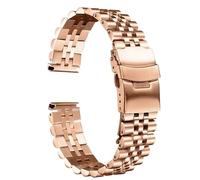 VRKRTVBLB Stainless Steel Metal Watch Band 18mm-30mm Unisex Suitable for Smart Quartz(Rose gold,20mm)