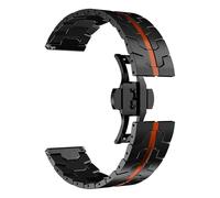 VRKRTVBLB Stainless Steel Metal Watch Strap 20mm 22mm Universal Strap Folding Buckle For Men Women(Black red,22mm)