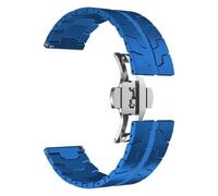 VRKRTVBLB Stainless Steel Metal Watch Strap 20mm 22mm Universal Strap Folding Buckle For Men Women(Blue,22mm)