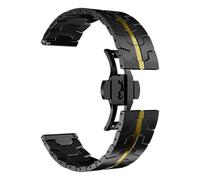 VRKRTVBLB Stainless Steel Metal Watch Strap 20mm 22mm Universal Strap Folding Buckle for Men Women(Black gold,22mm)