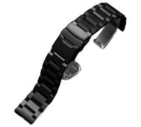 VRKRTVBLB Stainless Steel Watch Band 18-25mm Metal Folding Buckle Strap Men Women Universal Bracelet Accessories(Black,23mm)