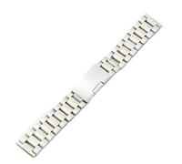 VRKRTVBLB Stainless Steel Watch Strap 14mm-26mm Bracelet Solid Metal Bands Accessories for Man Women(Silver gold,14mm)