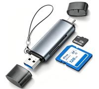 Vrllinking SD Card Reader USB C, High-Speed USB C to Micro SD Card Adapter USB 3.0 Dual Slots Memory Card Reader for Micro SD/SDHC/SDXC Compatible with iPhone16/15, MacBook Pro/Air, Chromebook,Android