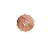 VRNGI Star Earrings for Women Dangling Silver Star Earrings Dangle Rhinestone Star Earrings Sparkle Star Drop Earrings Big Star Dangle Earrings Star Jewelry Silver Dangle Earrings for Women