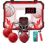 VROGTIK Indoor Basketball Hoop for Kids with 7 Color LED Lights, Remote Control, Over-the-Door Mount, Scoreboard - Gifts for 4-12 Year Old Boys & Girls