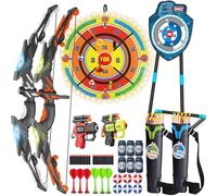 VROGTIK LED Standing Target Archery Set with Bow & Arrows & LED Dart Board for Kids 4-12 Years Old, Outdoor Sports Toy Gift for Boys & Girls