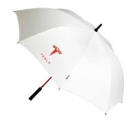 Vroom Vroom Pro TESLA Model S 3 X Y Umbrella Accessory Automatic Windproof Golf Size Large Brolly (White/Red)