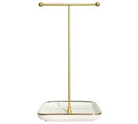 VROOMIUM Necklace Holder- Ceramic Base 1ft Height Jewelry Organizer Stand, Aesthetic Jewelry Hanger Display for Necklaces, Bracelets, Rings, Exhibidor de Collares-Classic White