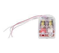 Vroomoto 12V Car Stero Radio Converter, Line Amplifier with Wiring Diagram Label, Plastic and Metal Audio Impedance Adapter for Car Audio System