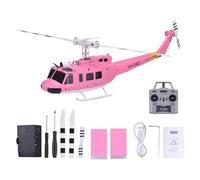 Vroomoto 2.4G RC Helicopter Brushless 6CH Single Propeller Aileronless Remote Control Helicopter Altitude Hold 3D Flips 13 Minute Flight Time (Pink 1 Battery)