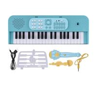Vroomoto 37 Key Electronic Keyboard Piano 7 Tones 8 Drum Group Music Score Stand Microphone Dual Power Mode Portable Keyboard Piano Beginners Keyboards for Music Education and (Green)
