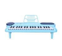 Vroomoto 37 Key Kids Keyboard Piano Musical Learning Toy Beginner Electronic Piano Portable Music Toy with Microphone Note Stickers Record Playback Detachable Stand for Early Education (Blue)