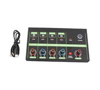 Vroomoto 4 Channel Audio Mixer Microphone Low Noise Mono Stereo Line Mixer LINE/MIC Mode Switching for Musicians Electronic Devices Black
