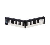 Vroomoto 61-Key Foldable Electronic Piano, Portable Digital Keyboard with LCD Display, 128 Tones, 128 Rhythms, BT Connectivity for Music Creation and Performance, Sensitive Keys Mimic Real (UK Plug)