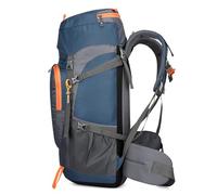 Vroomoto 65L Hiking Backpack Camping Backpack Water Stop Nylon Large Capacity Breathable Mesh Straps Rain Cover for Camping Climbing Mountaineering Travel (Dark blue)