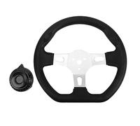 Vroomoto ATV Steering Wheel Kart Steering Wheel Go Kart 270mm 3 Spokes Universal Replacement Black Metal PU Foam Grip with 3 Mounting Holes for Engines