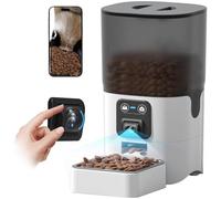 Vroomoto Automatic Cat Feeder Pet Feeder Auto Pet 6L Dual Power APP Control 1080P Camera 2 Way Audio Night Stainless Steel Bowl for Cats Dogs (WiFi APP)