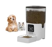 Vroomoto Automatic Cat Feeder Pet Feeder Auto Pet 6L Dual Power APP Control 1080P Camera 2 Way Audio Night Stainless Steel Bowl for Cats Dogs (Button)