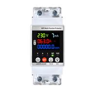 Vroomoto Automatic Reclosing Protector Single Phase Leakage Display (WiFi | Flame Resistant Housing, Leakage Detection, DIN Rail Mounting, Appliance Use, Circuit Breaker Compatibility