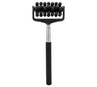 Vroomoto Back Massage Roller Extendable Massage Stick Roller Massager Telescopic 7.9-23.6in 360° Rotation Multiple Heads Non Slip Rubber Handle with Ergonomic Grip for Back Arms (Black)