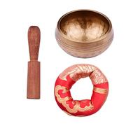 Vroomoto Buddhism Singing Bowl Buddhist Singing Bowl Buddhist Meditation 3 Inch Healing Sounds with Handcrafted Metal Wooden Cushion for Yoga Meditation (3 Inch & Round Cushion & 1)