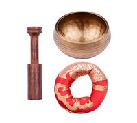 Vroomoto Buddhism Singing Bowl Buddhist Singing Bowl Buddhist Meditation 3 Inch Healing Sounds with Handcrafted Metal Wooden Cushion for Yoga Meditation (3 Inch & Round Cushion & 2)