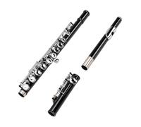 Vroomoto C Key Flute Closed Hole Flute Nickels Plated White Copper Precise Polishing Responsive Keys Stable Pitch Hard Case Cleaning Kit for Beginners Students