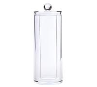 Vroomoto Cotton Pad Holder Cotton Round Pad Dispenser Swab Holder Acrylic Makeup Remover Storage Box U Shaped Opening Transparent Cylinder with Lid for Bathroom Vanity