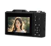 Vroomoto Digital Camera Compact Camera Point and Shoot 5K 75MP AF Autofocus 18X Zoom WiFi 3 Inch 180 Flip Screen Flash Webcam with 64GB Memory Card Bag for Travel Vlogging (64GB)