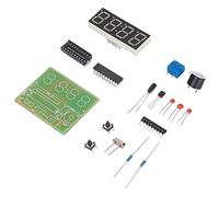 Vroomoto Digital Clock Kit 4 Digit Electronic Clock Kit Soldering Alarm Hourly Timekeeping Second Correction Power Off Memory for Schools