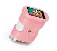 Vroomoto Digital Microscope Portable Microscope LCD Handheld with Screen 50X-1000X 2.0 Inch IPS Display 8 LED Lights 600mAh Rechargeable Battery for Kids (Pink)