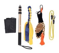 Vroomoto Dog Teaser Stick Interactive Flirt Pole Toy Dog Flirt Pole Teaser Wand 52 Inch Telescopic Extendable Aluminum Alloy Wand with Plush Cotton Rope for Training Exercise