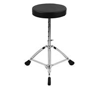 Vroomoto Drum Throne Adjustable Drum Stool Seat 5 Levels Round Padded Seat Foldable Double Braced Stainless Steel Legs Anti Slip Rubber Feet with Deluxe Leather for Adult Drummers