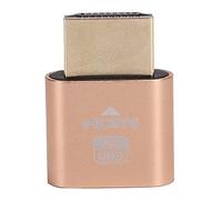 Vroomoto Dummy Plug Display Emulator Headless Ghost Display Adapter 4K 3840 X 2160 Plug and Play Hot Swappable Low Power Aluminum Alloy with Latest Chip for All Systems (Gold)