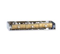 Vroomoto Electric Guitar Bridge Short Guitar Bridge Compact 3 Saddle Replacement 54mm String Spacing Compensation Brass Saddles with String Through Design for Vintage (Silver)