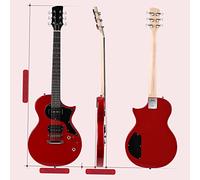 Vroomoto Electric Guitar Guitar with Gig Bag Set with Bag Kit 6 String HH Pickup Solid Poplar Body Canadian Maple Neck Laurel Fingerboard for Beginners (Red)