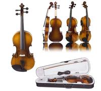 Vroomoto Electric Violin 4/4 Full Size Gift Present Offering EQ Acoustic Fiddle Solid Wood Spruce Face Board Sunset Varnished with Case Bow Shoulder Rest Cable Strings for Beginners