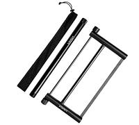 Vroomoto Folding Wood Saw Portable Mini Garden Bucksaw Collapsible Hand Saw Anodized Aluminum Alloy Frame Storage Pouch for Camping Gardening Survival (Black)