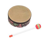 Vroomoto Hand Drum Drum and Stick Set Handheld Percussion 8in PET Shell Portable Hand Play Fun Sound Kids Instrument for Music Education (6in)